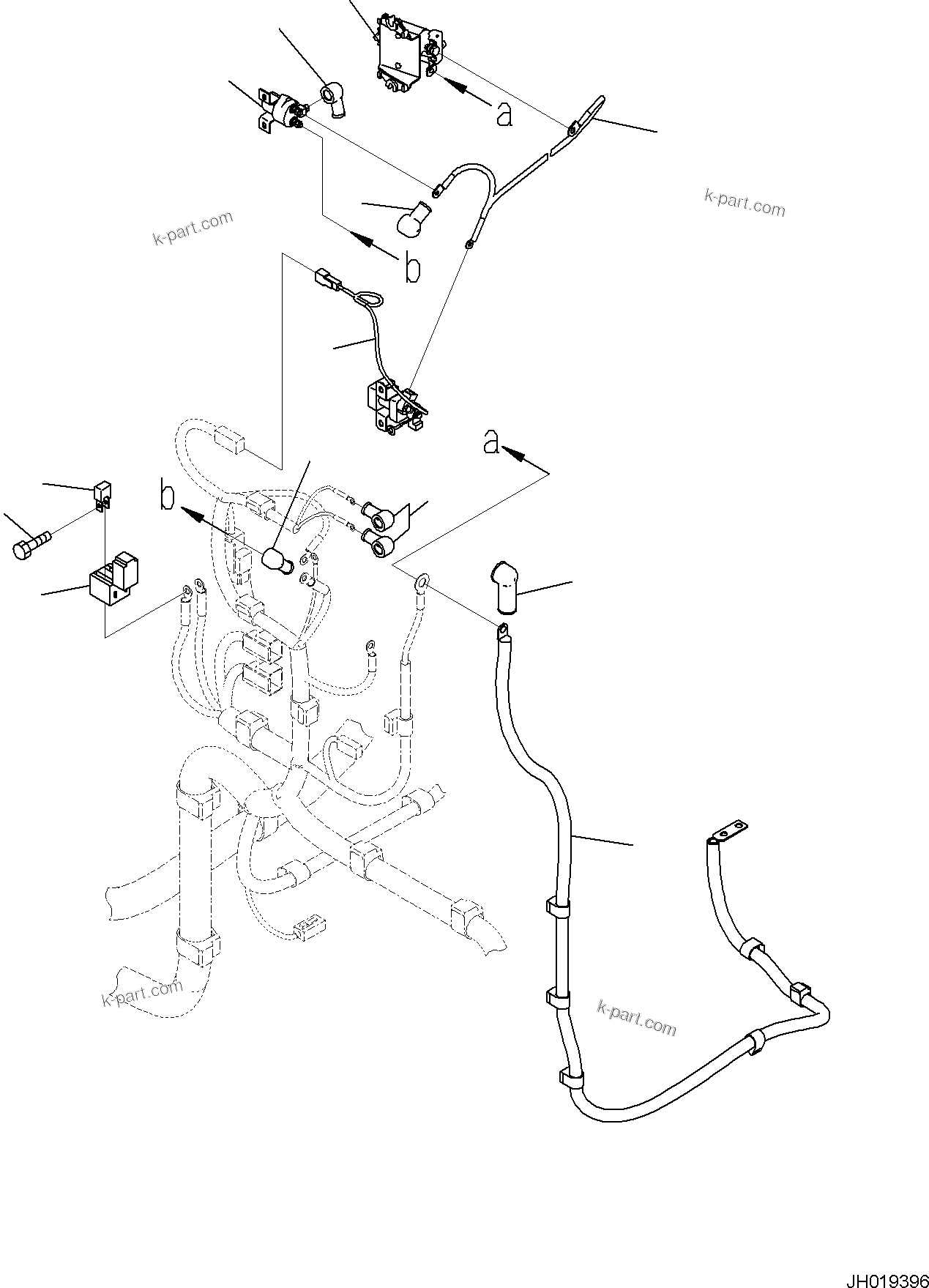 Komatsu parts book diagram for PC170LC-11 S/N F40001 AND UP: CAB, FLOOR, BATTERY CABLE