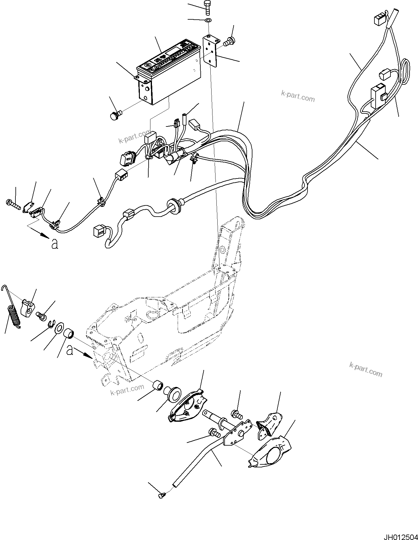 Komatsu parts book diagram for PC170LC-11 S/N F40001 AND UP: CAB, FLOOR, RADIO AND WORK EQUIPMENT LOCK LEVER