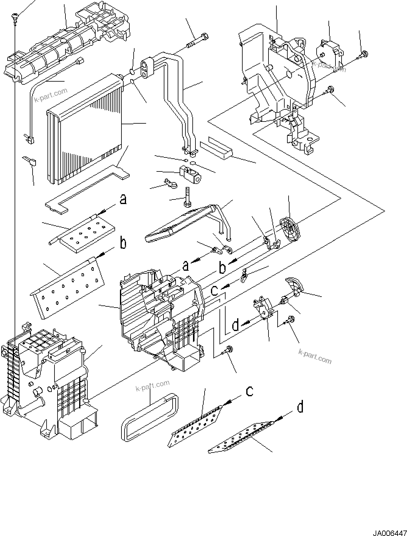 Komatsu parts book diagram for PC170LC-11 S/N F40001 AND UP: CAB, FLOOR, AIR CONDITIONER (1/3)