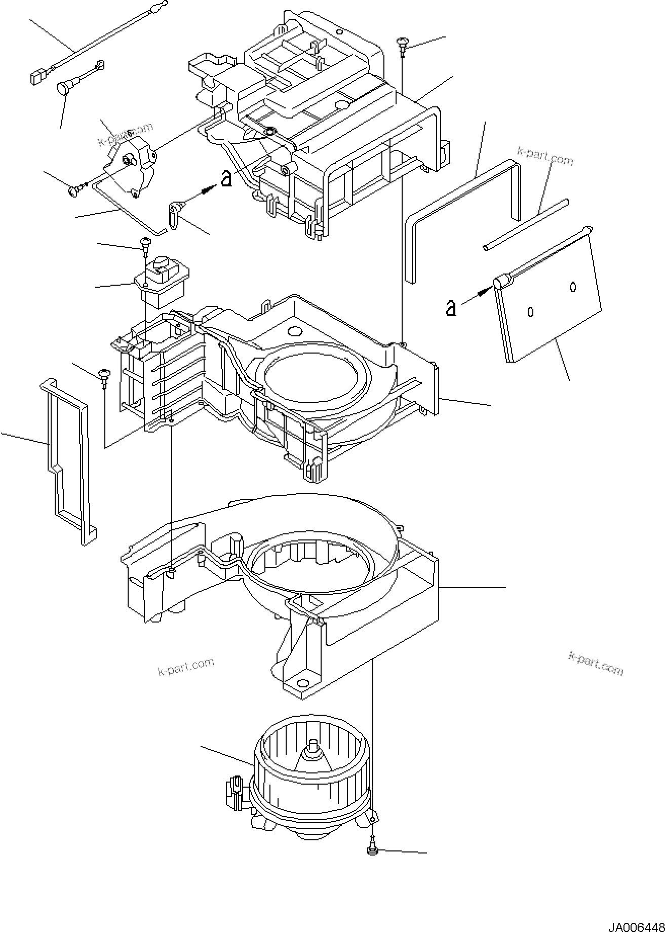Komatsu parts book diagram for PC170LC-11 S/N F40001 AND UP: CAB, FLOOR, AIR CONDITIONER (2/3)