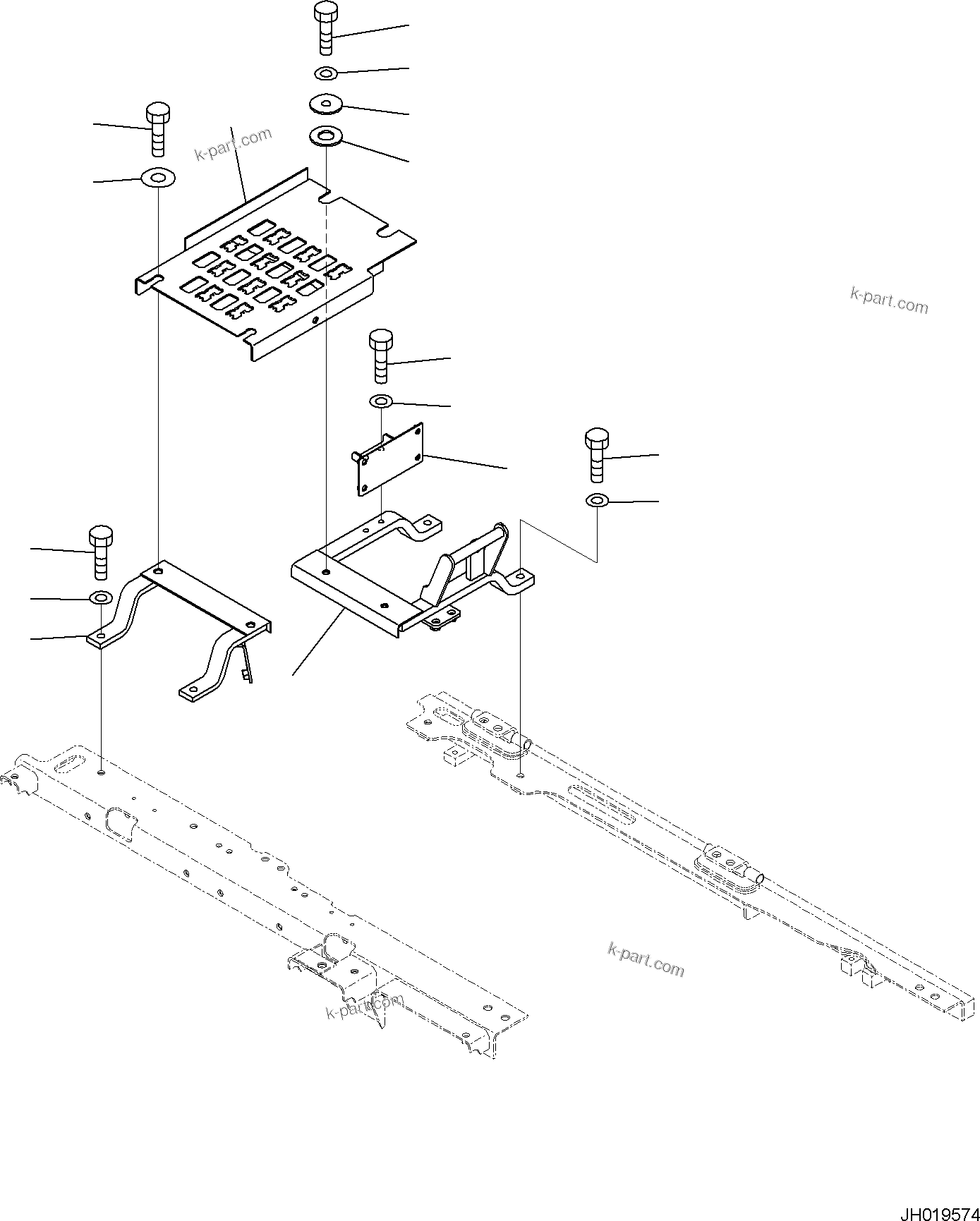 Komatsu parts book diagram for PC170LC-11 S/N F40001 AND UP: UPPER COVER, STEP