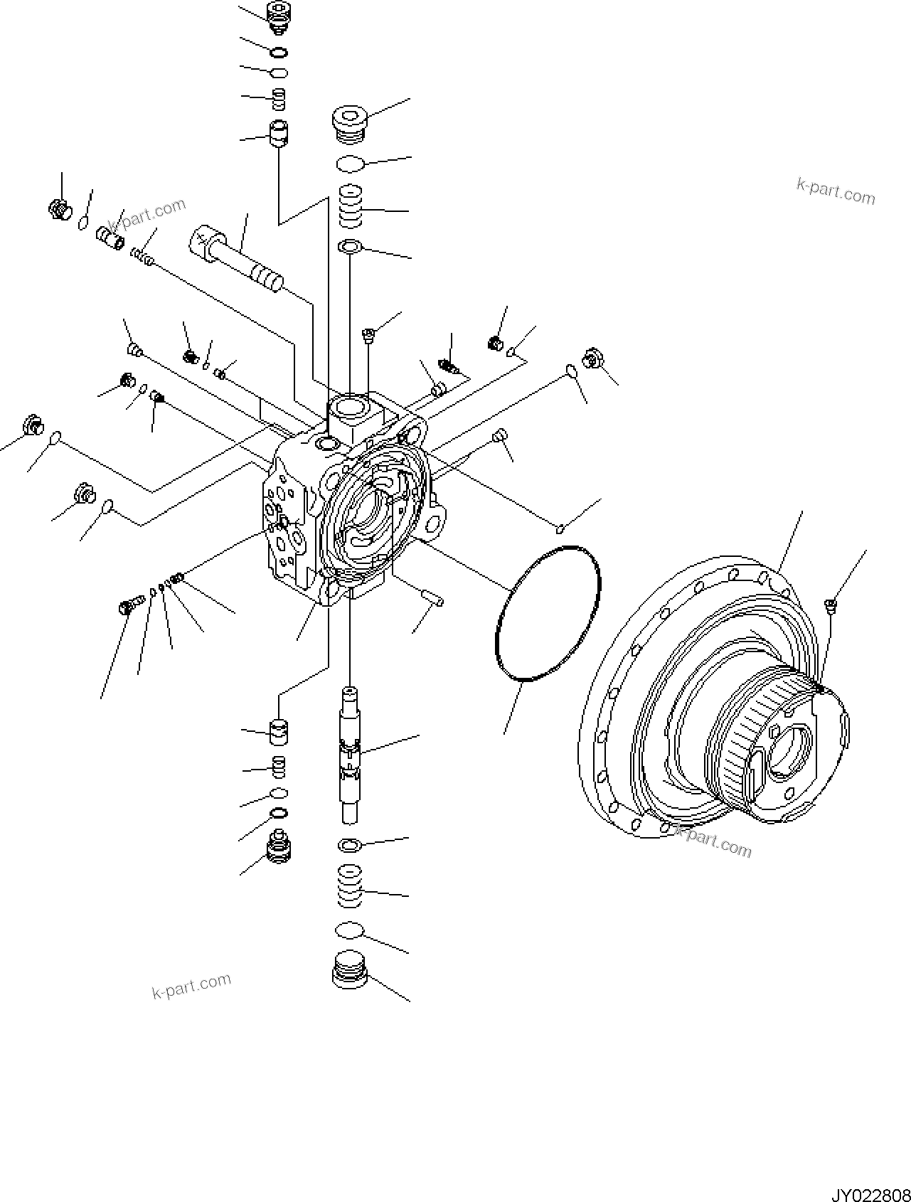 Komatsu parts book diagram for PC170LC-11 S/N F40001 AND UP: TRAVEL MOTOR AND FINAL DRIVE, INNER PARTS (4/6)