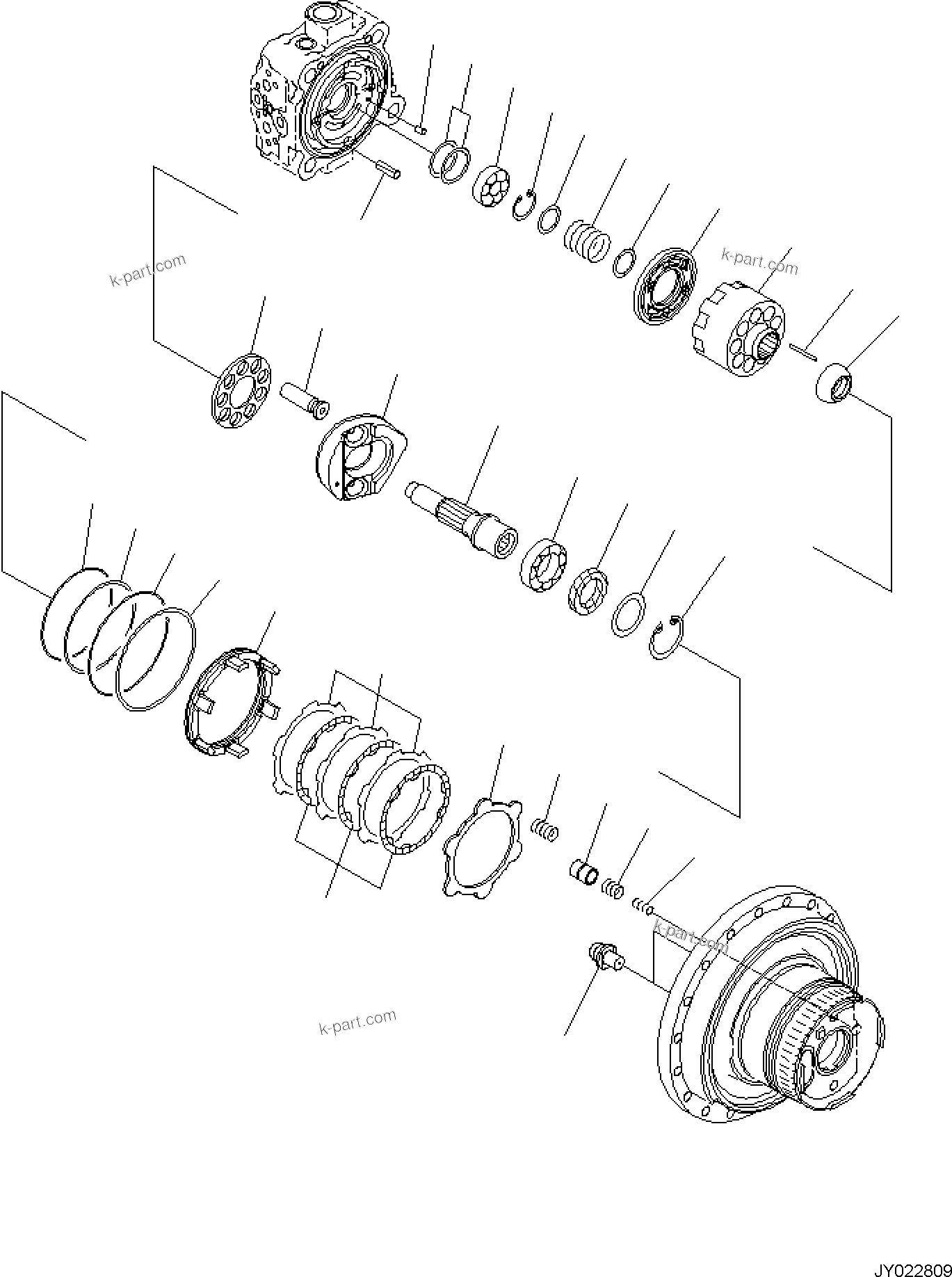 Komatsu parts book diagram for PC170LC-11 S/N F40001 AND UP: TRAVEL MOTOR AND FINAL DRIVE, INNER PARTS (5/6)