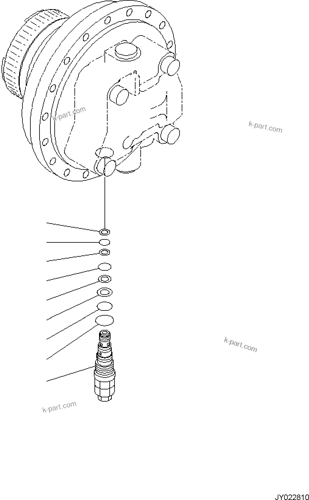 Komatsu parts book diagram for PC170LC-11 S/N F40001 AND UP: TRAVEL MOTOR AND FINAL DRIVE, INNER PARTS (6/6)