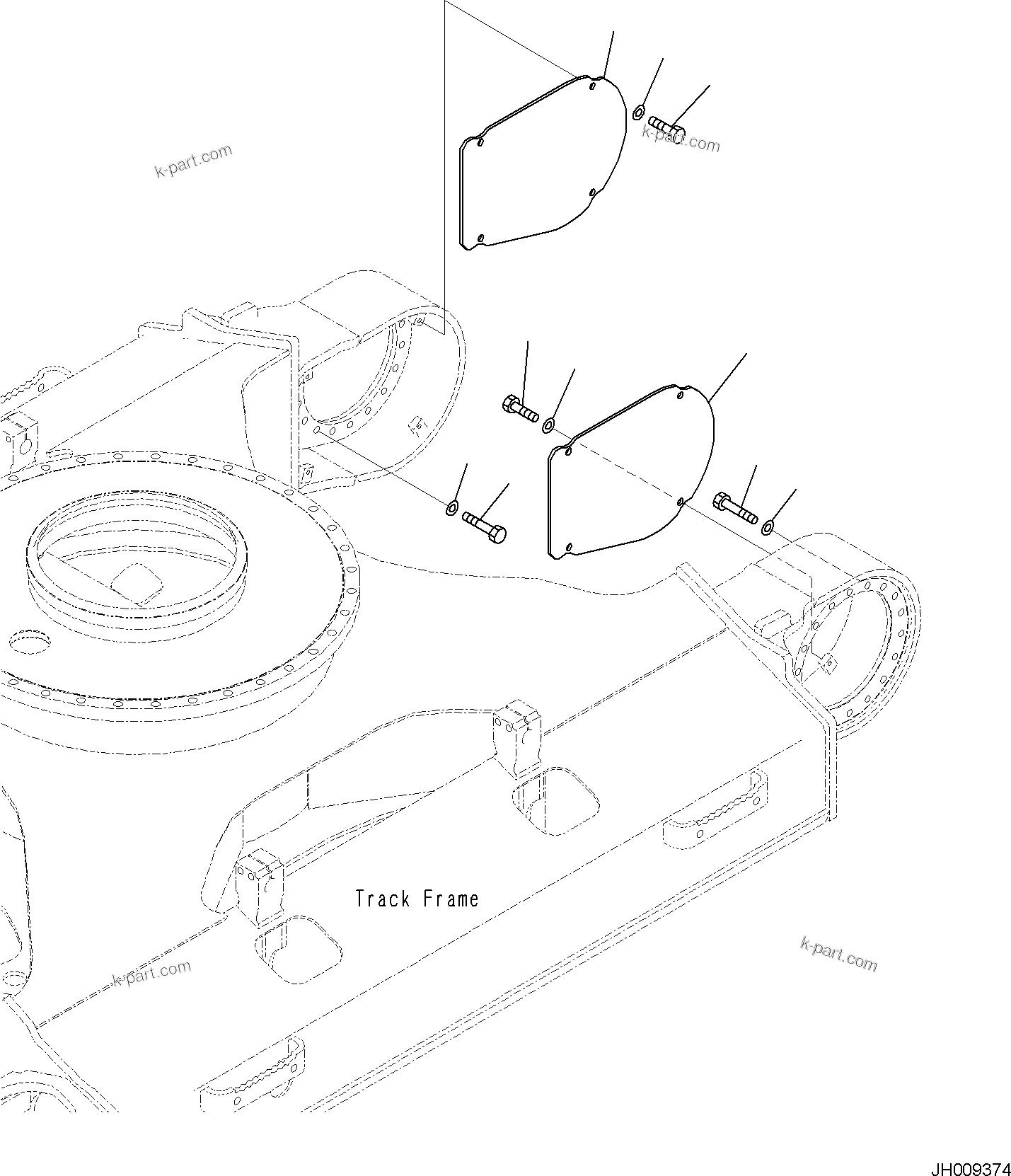 Komatsu parts book diagram for PC170LC-11 S/N F40001 AND UP: TRAVEL MOTOR AND FINAL DRIVE, COVER