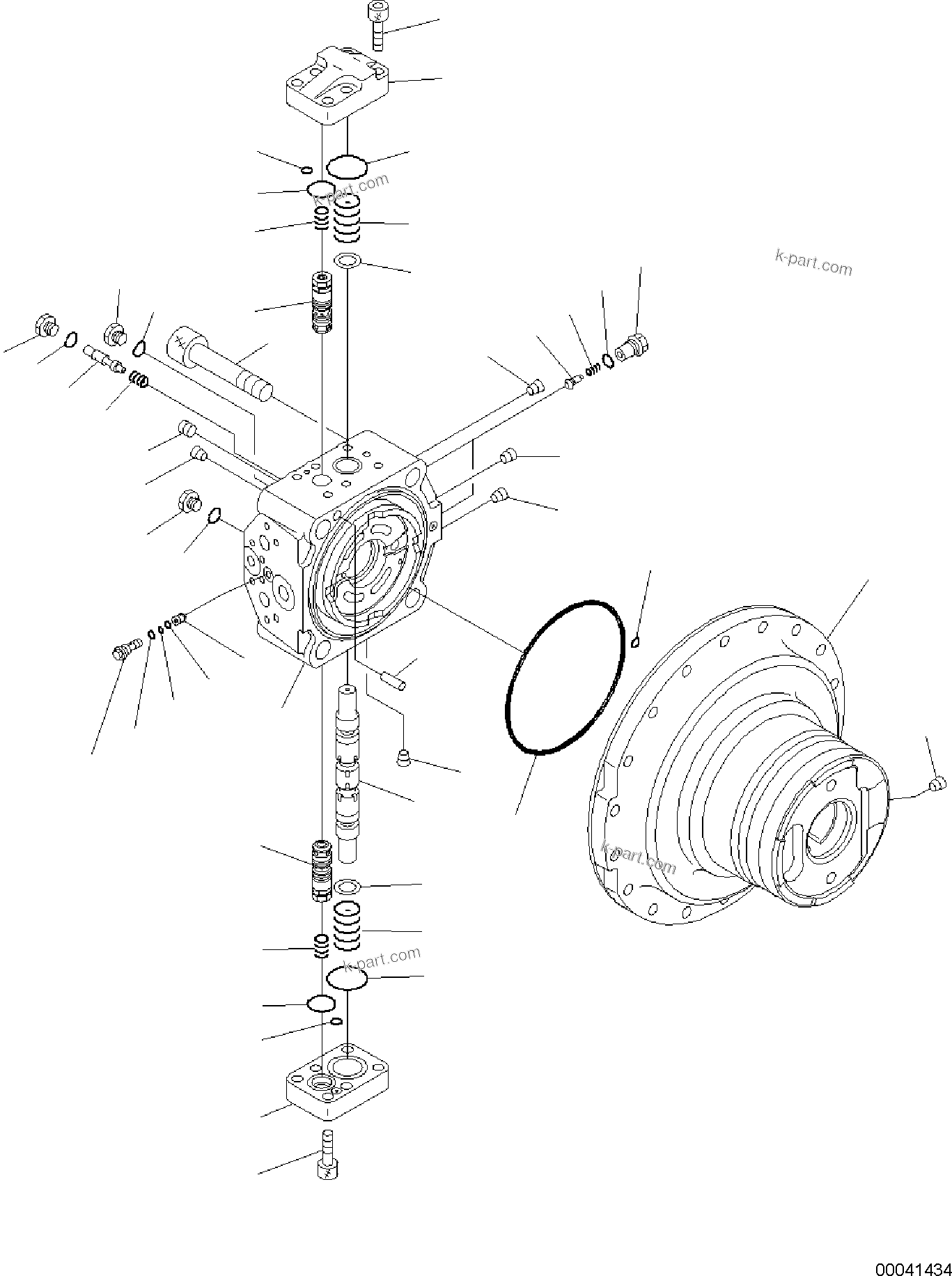 Komatsu parts book diagram for PC170LC-11 S/N F40001 AND UP: TRAVEL MOTOR AND FINAL DRIVE, INNER PARTS (3/4)