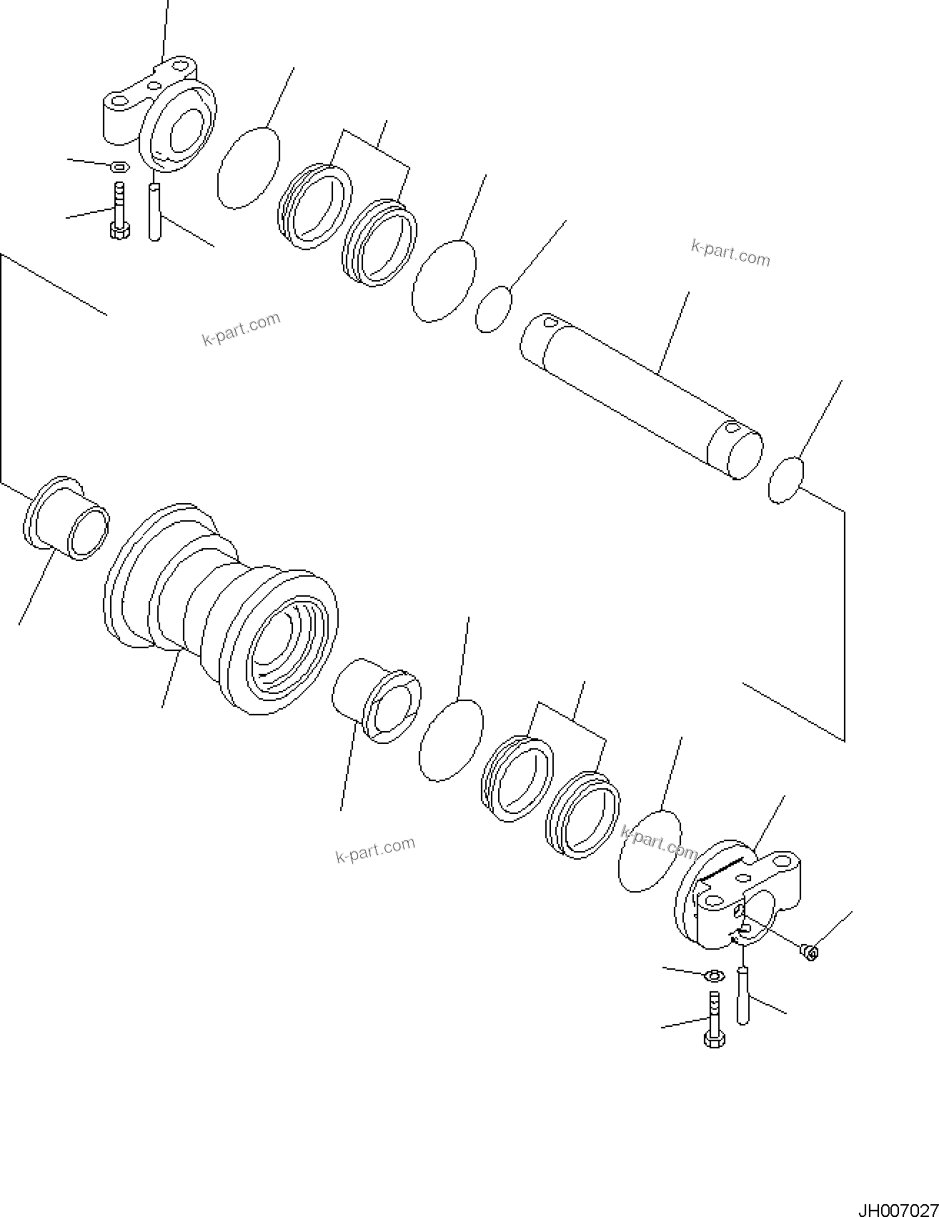 Komatsu parts book diagram for PC170LC-11 S/N F40001 AND UP: TRACK ROLLER