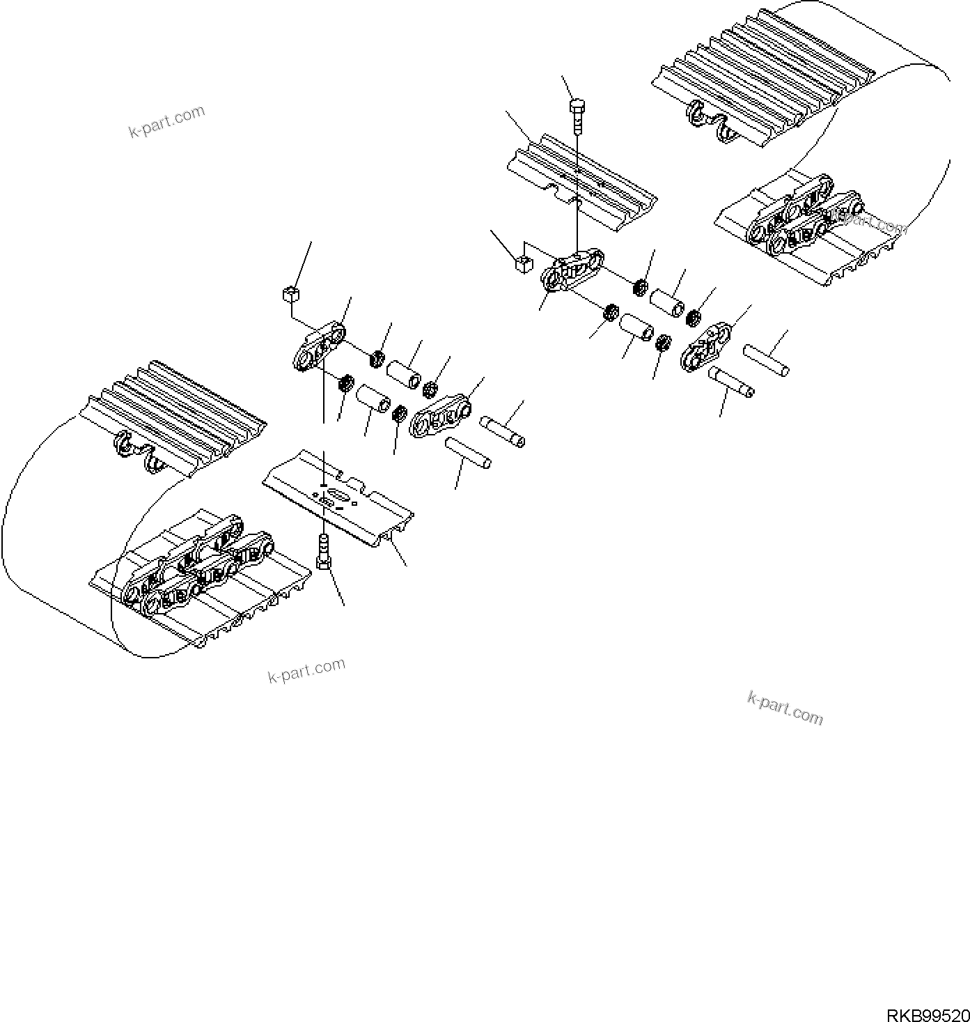 Komatsu parts book diagram for PC170LC-11 S/N F40001 AND UP: TRACK SHOE ASSEMBLY