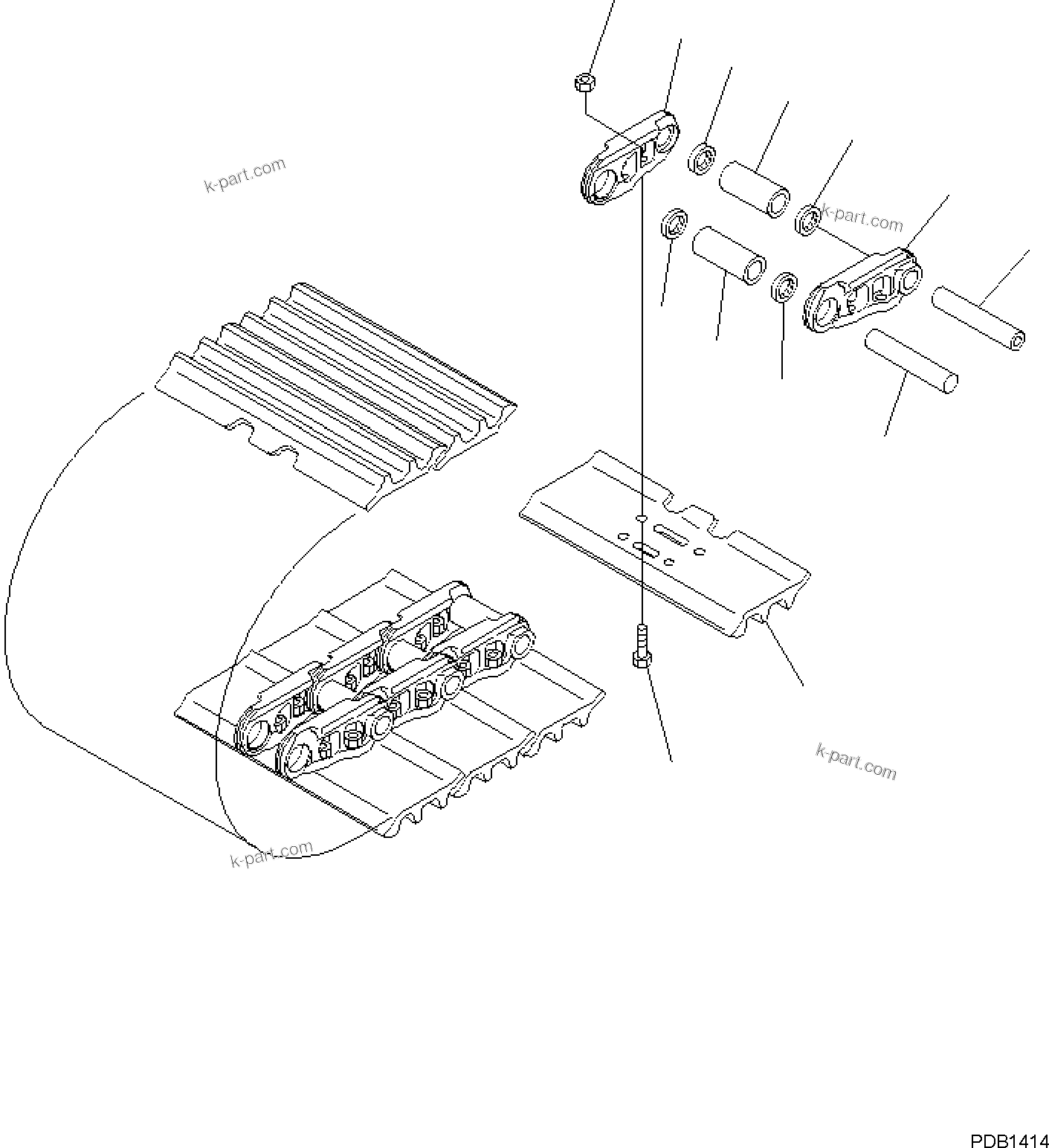 Komatsu parts book diagram for PC170LC-11 S/N F40001 AND UP: TRACK SHOE ASSEMBLY