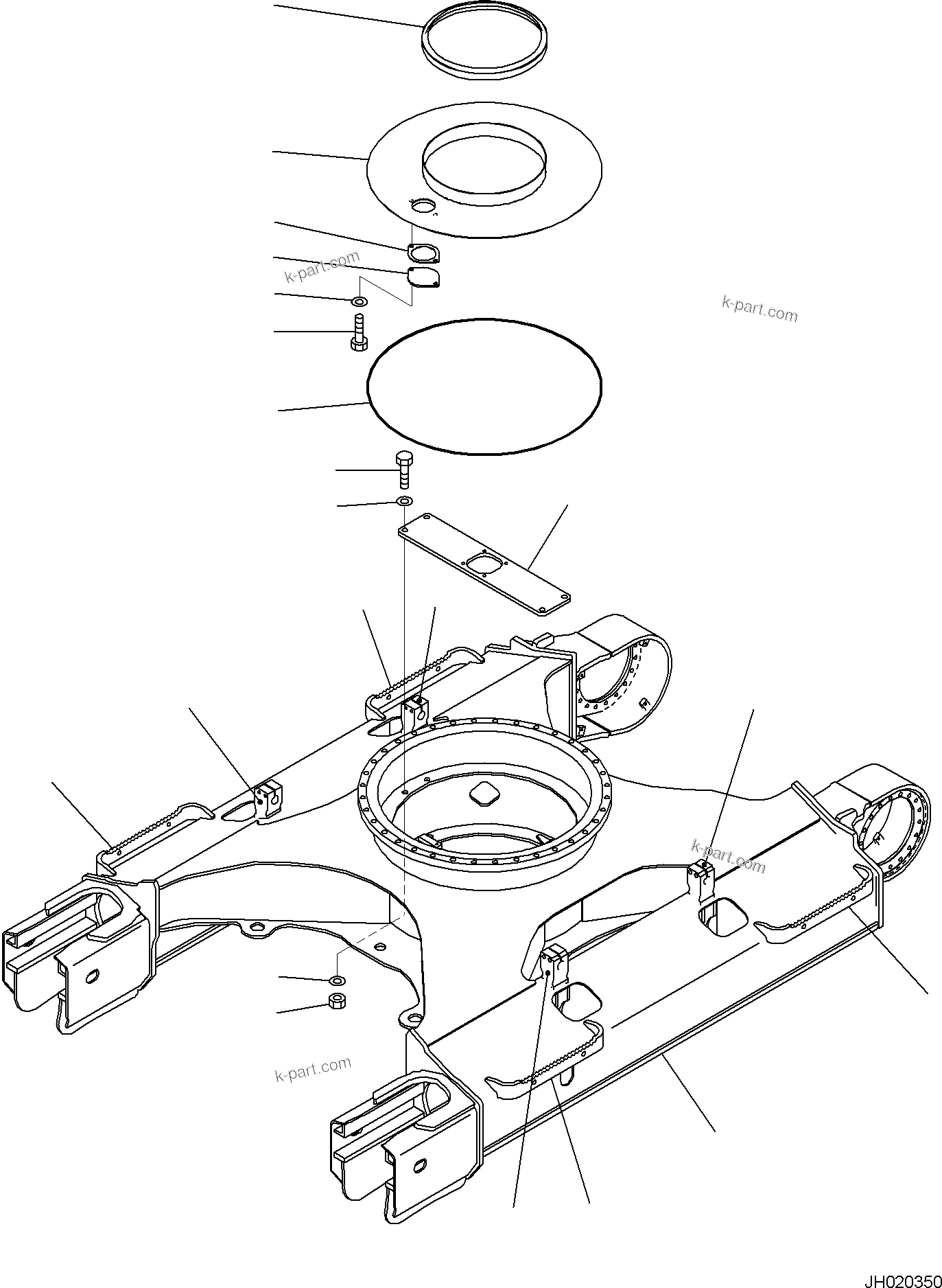 Komatsu parts book diagram for PC170LC-11 S/N F40001 AND UP: TRACK FRAME