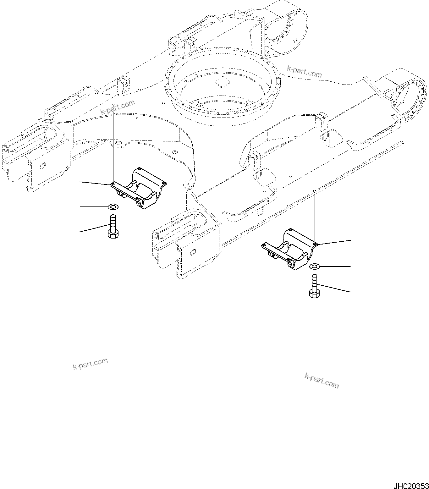 Komatsu parts book diagram for PC170LC-11 S/N F40001 AND UP: TRACK ROLLER GUARD