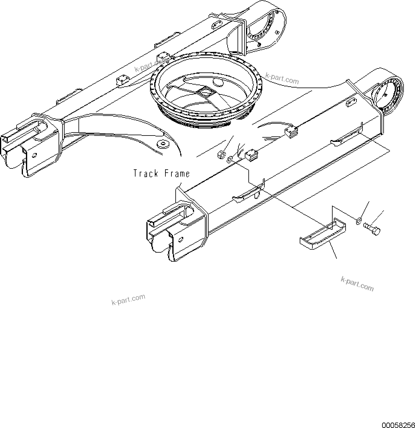 Komatsu parts book diagram for PC170LC-11 S/N F40001 AND UP: ADDITIONAL TRACK FRAME STEP