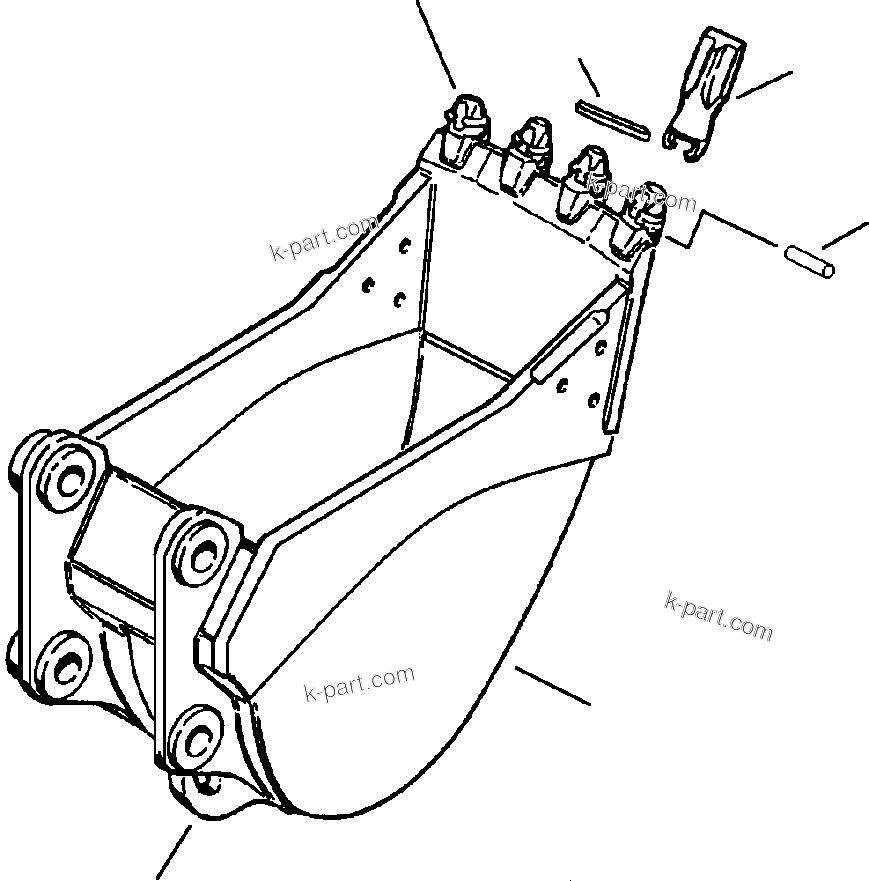 Komatsu parts book diagram for PC200-6/LC-6 Supplement S/N 80001-UP: BUCKET - ESCO STANDARD DUTY PLATE LIP - 30 IN. (762MM) WIDE