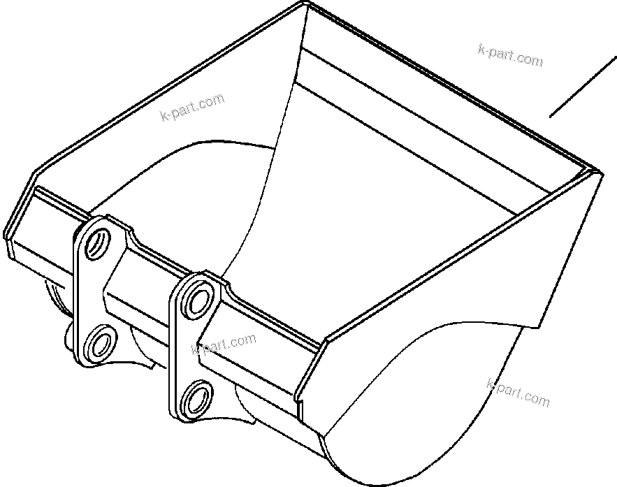 Komatsu parts book diagram for PC200-6/LC-6 Supplement S/N 80001-UP: BUCKET - ESCO DITCH CLEANER - 48 IN. (1219MM) WIDE