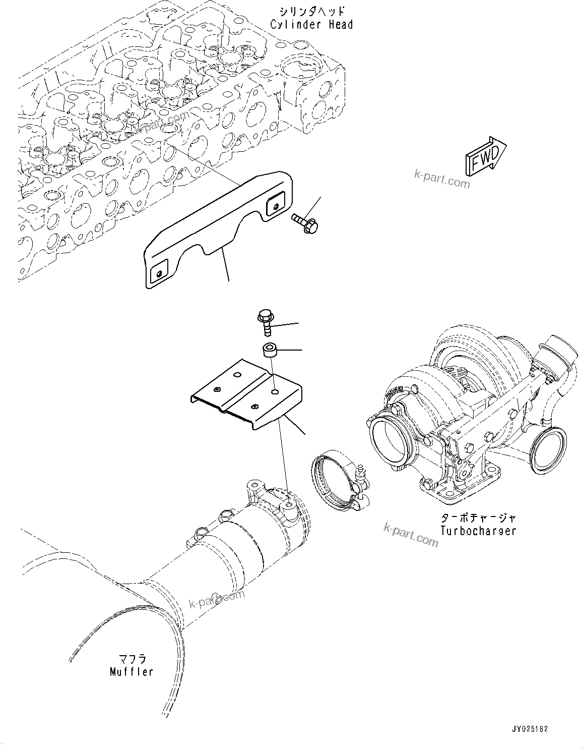 Komatsu parts book diagram for PC200-8M0 / PC200LC-8M0 S/N B50001 AND UP: HEAT SHIELD