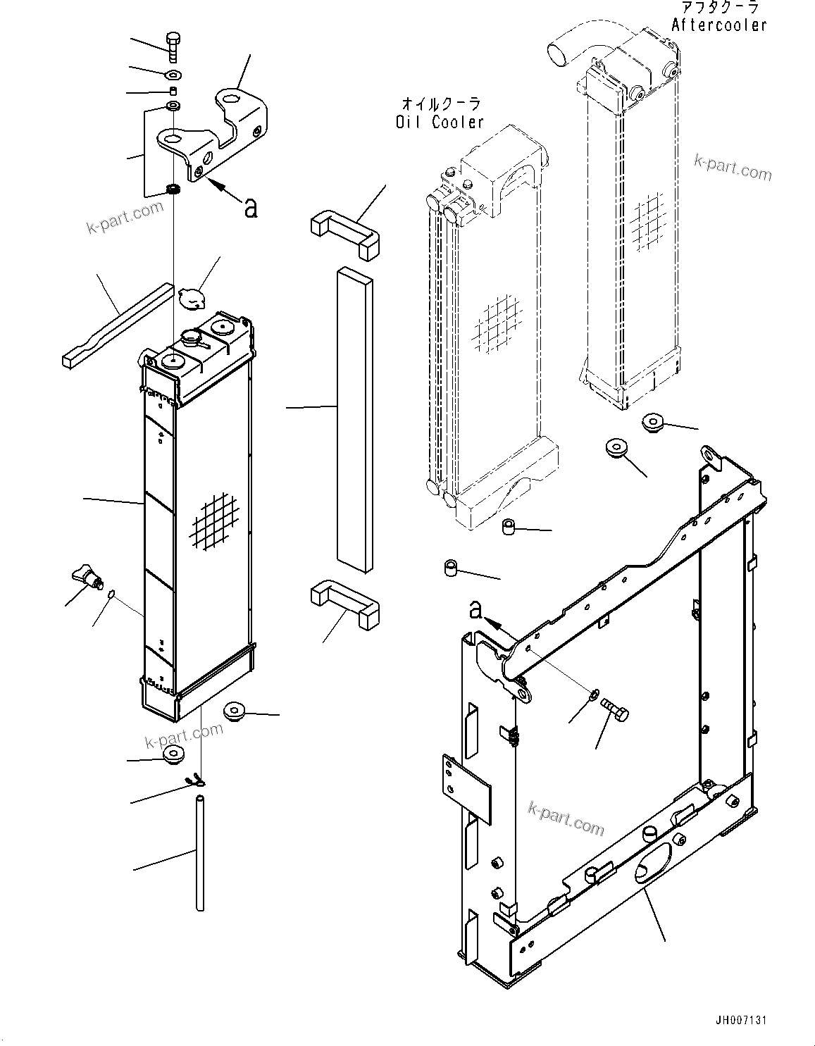 Komatsu parts book diagram for PC200-8M0 / PC200LC-8M0 S/N B50001 AND UP: COOLING SYSTEM, RADIATOR