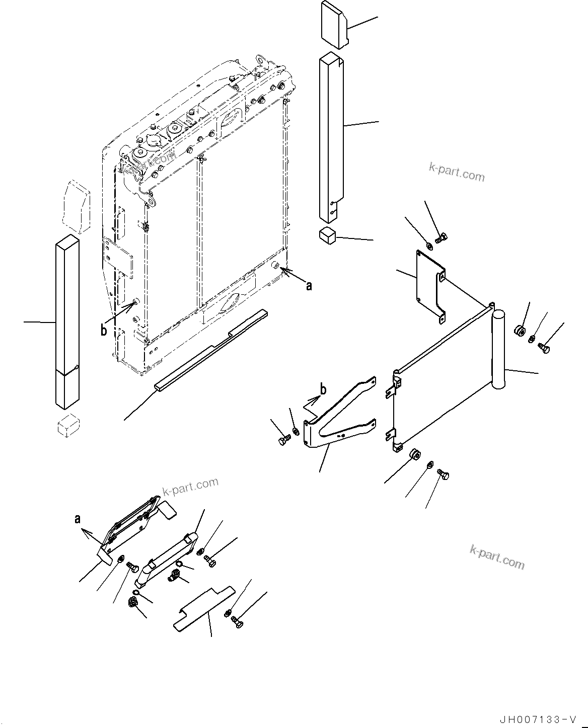 Komatsu parts book diagram for PC200-8M0 / PC200LC-8M0 S/N B50001 AND UP: COOLING SYSTEM, FUEL COOLER AND CONDENSER
