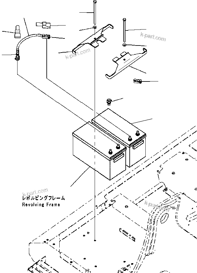 Komatsu parts book diagram for PC200-8M0 / PC200LC-8M0 S/N B50001 AND UP: BATTERY (100 AH)