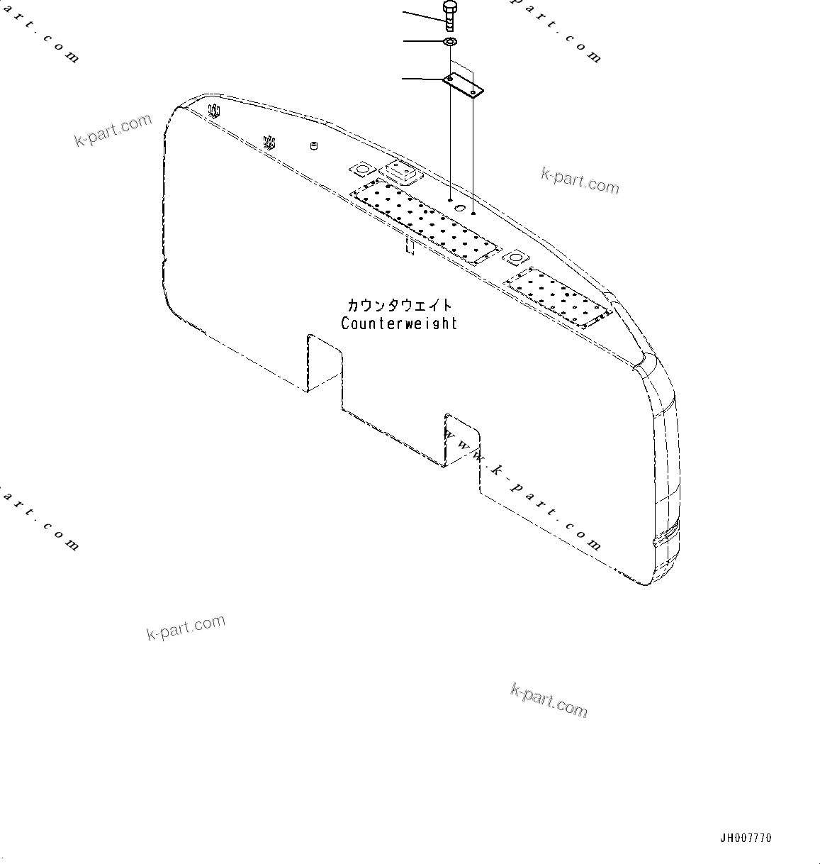 Komatsu parts book diagram for PC200-8M0 / PC200LC-8M0 S/N B50001 AND UP: REARVIEW CAMERA