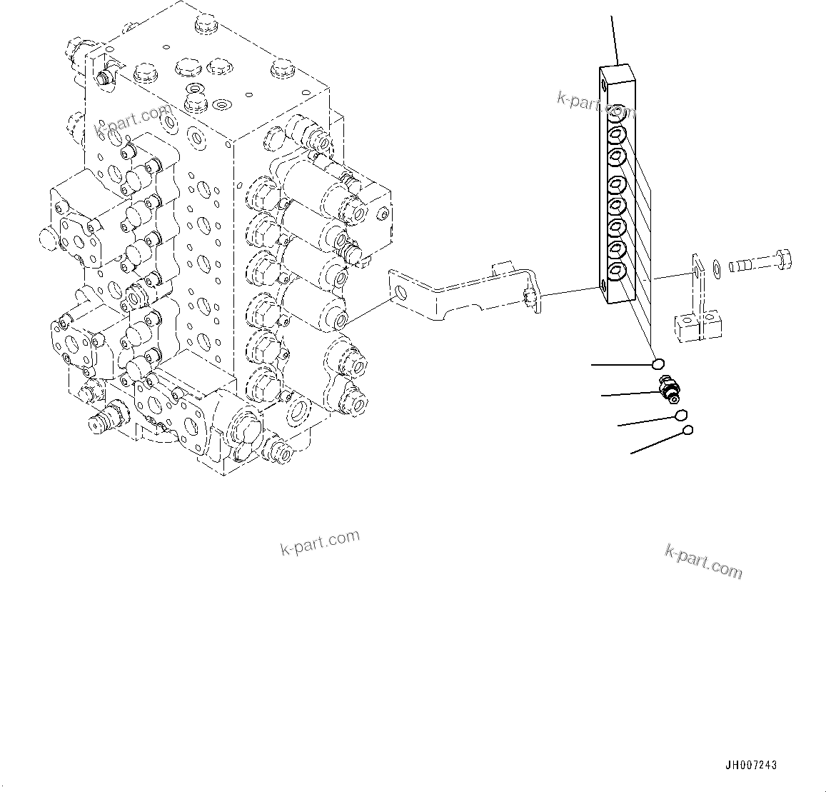 Komatsu parts book diagram for PC200-8M0 / PC200LC-8M0 S/N B50001 AND UP: PRESSURE SWITCH BLOCK, BLOCK