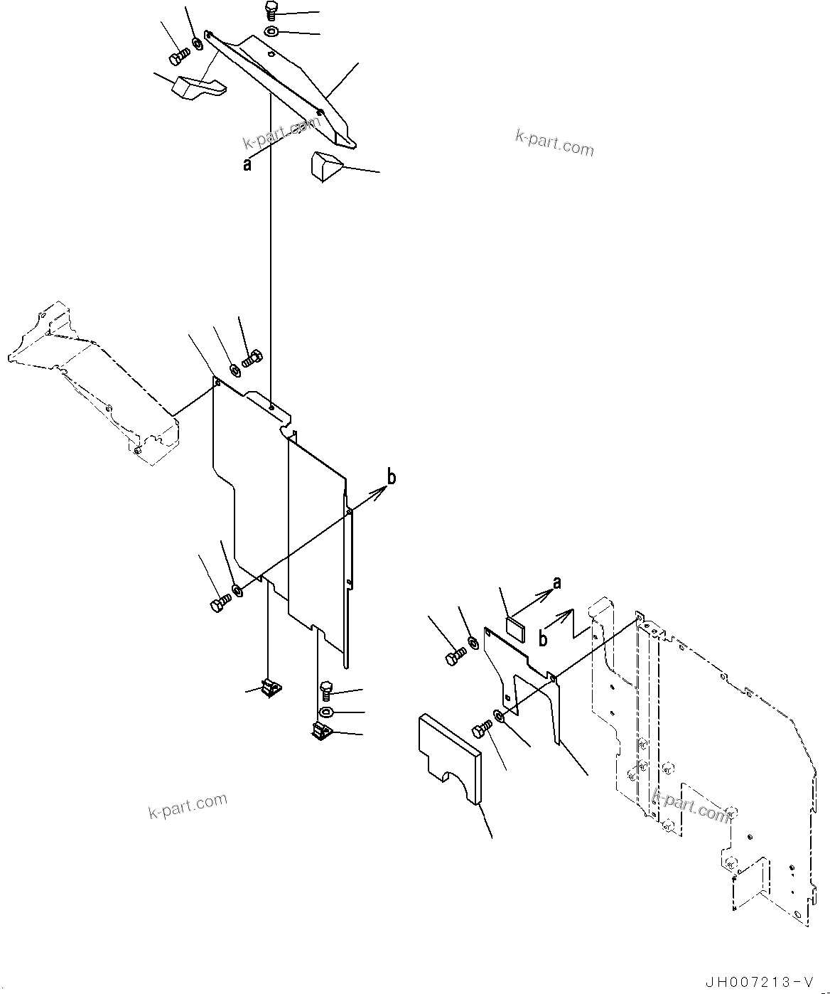 Komatsu parts book diagram for PC200-8M0 / PC200LC-8M0 S/N B50001 AND UP: PARTITION, COVER