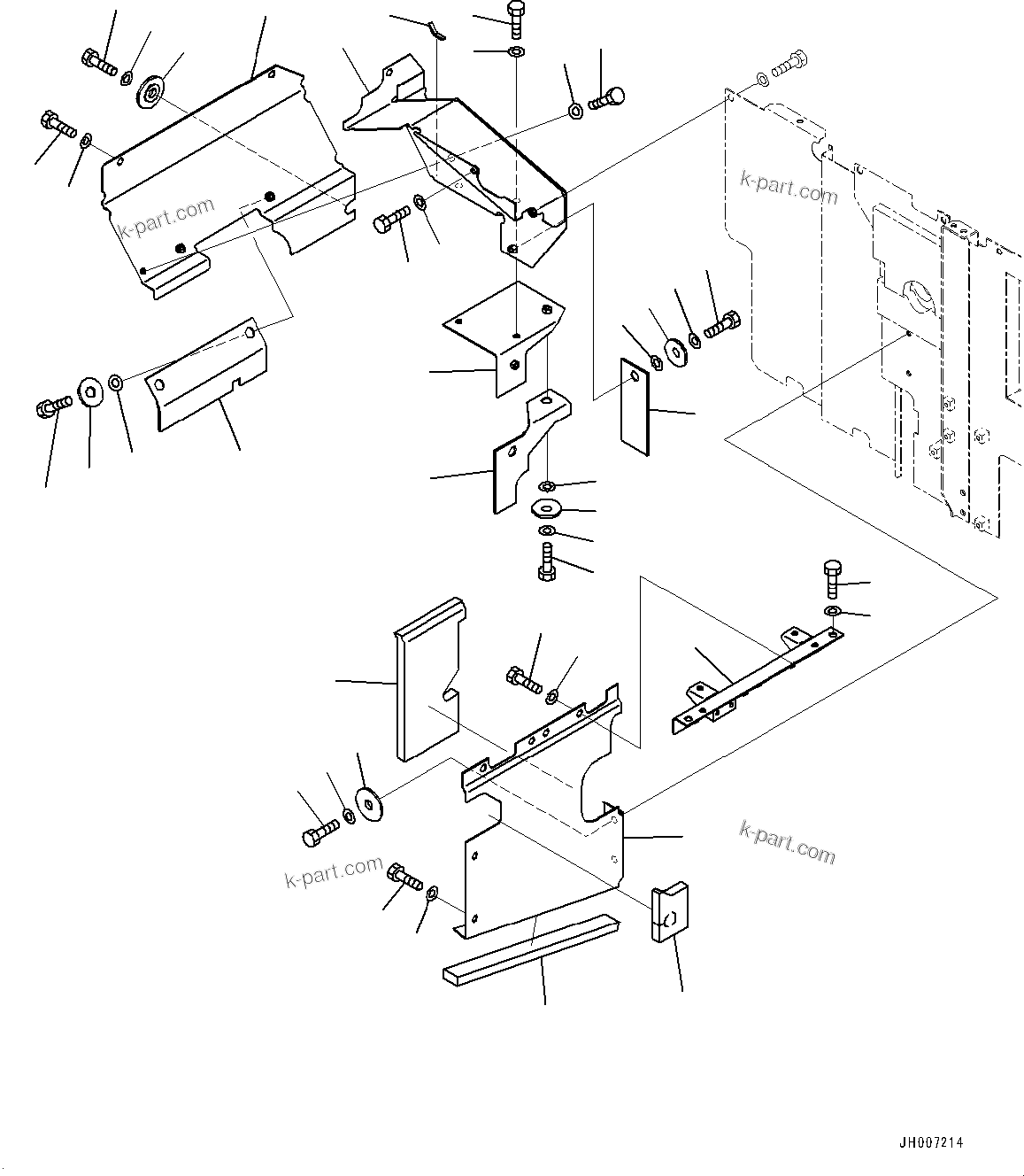Komatsu parts book diagram for PC200-8M0 / PC200LC-8M0 S/N B50001 AND UP: PARTITION, WINDOW WASHER TANK (2/2)
