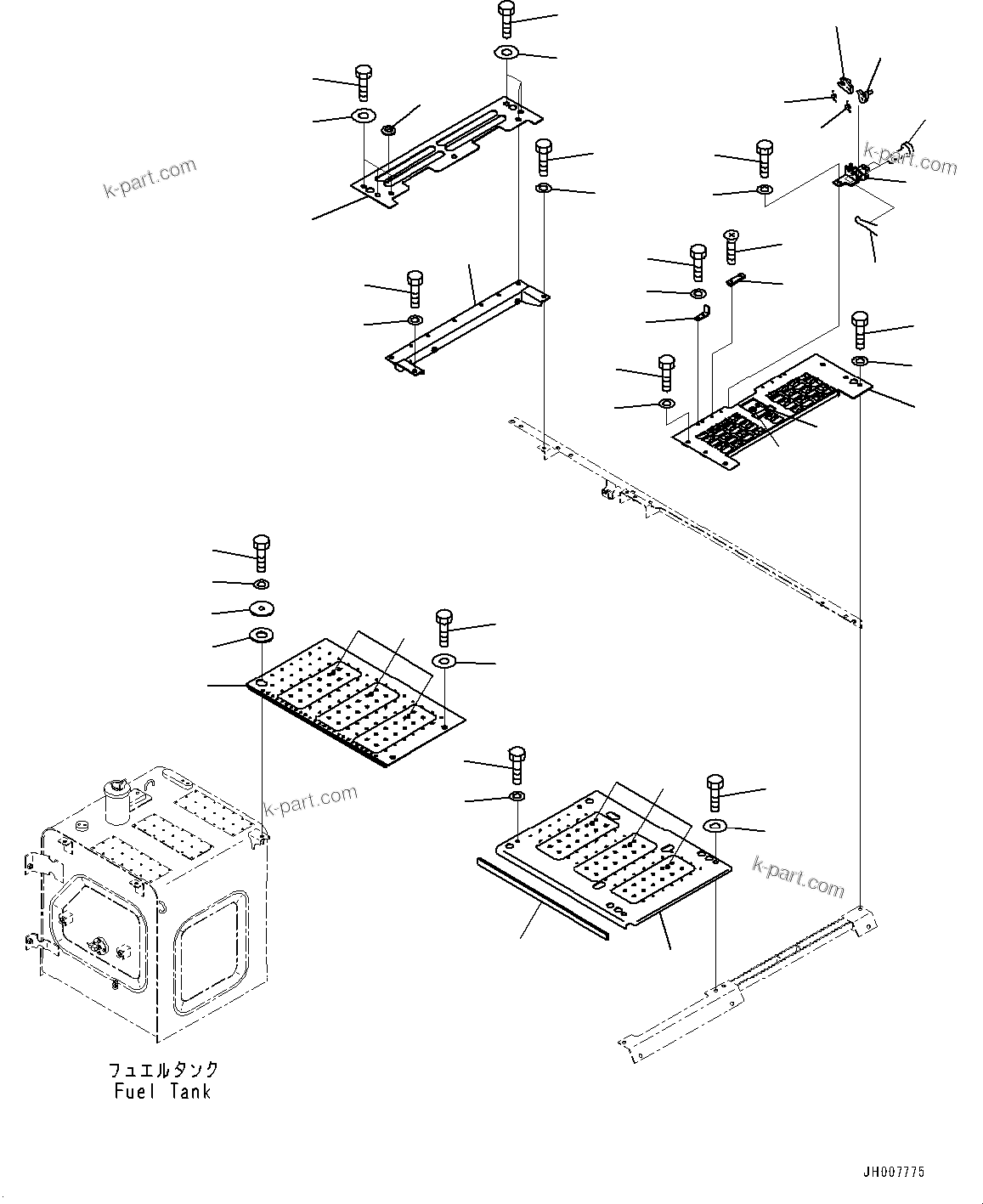 Komatsu parts book diagram for PC200-8M0 / PC200LC-8M0 S/N B50001 AND UP: MACHINE CAB COVER