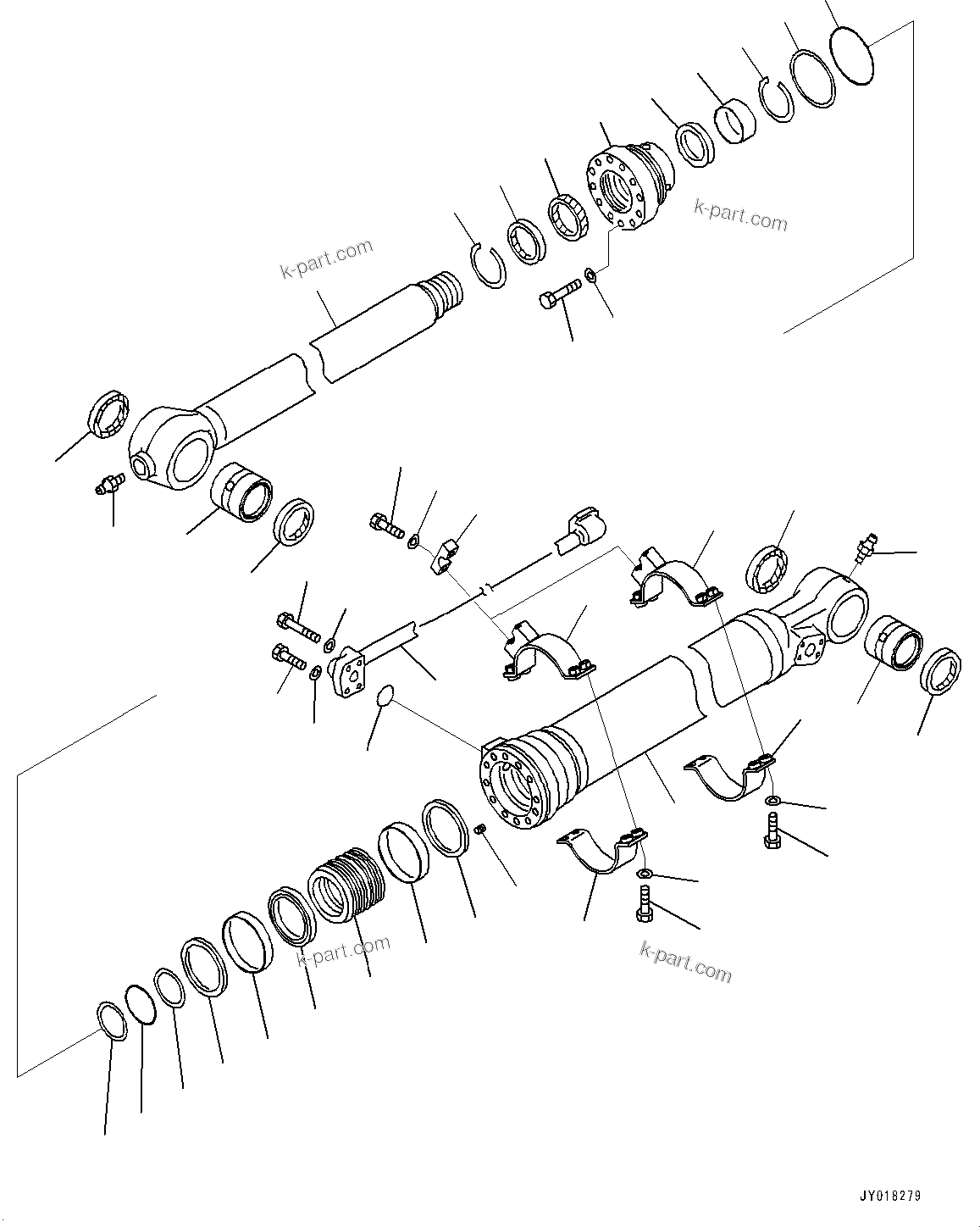 Komatsu parts book diagram for PC200-8M0 / PC200LC-8M0 S/N B50001 AND UP: ARM, BUCKET CYLINDER (1ST ATT CONTROL)