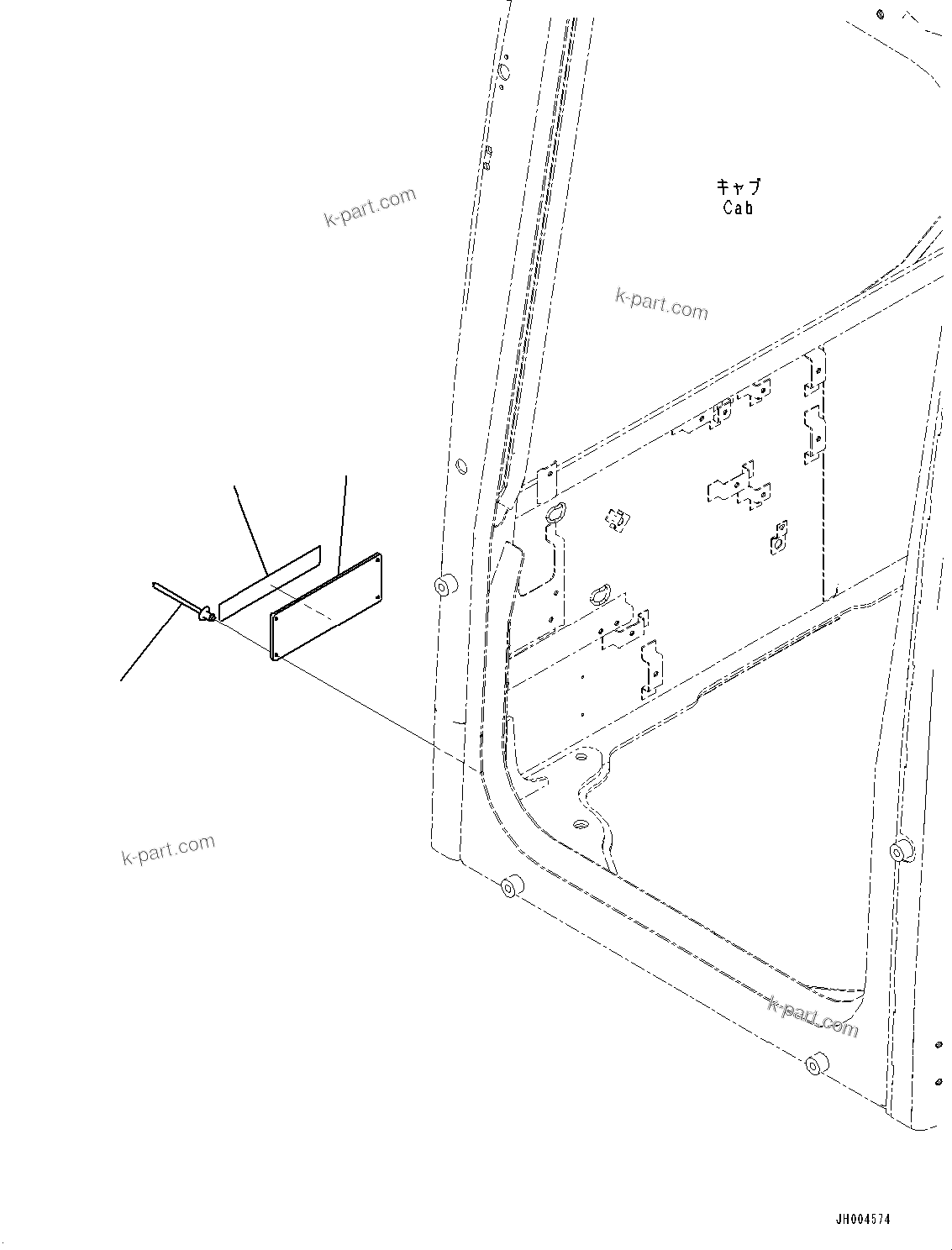 Komatsu parts book diagram for PC200-8M0 / PC200LC-8M0 S/N B50001 AND UP: ROPS PLATE, PORTUGUESE