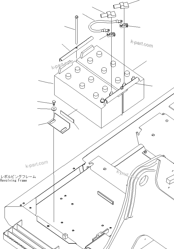 Komatsu parts book diagram for PC200LC-8E0 S/N 1001-UP: BATTERY (LARGE CAPACITY) (WET)
