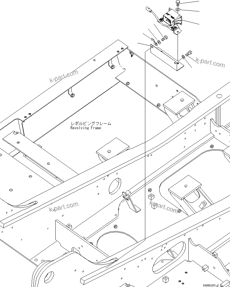Komatsu parts book diagram for PC200LC-8E0 S/N 1001-UP: TRAVEL ALARM