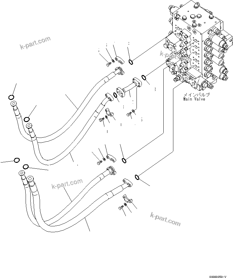 Komatsu parts book diagram for PC200LC-8E0 S/N 1001-UP: ARM AND BUCKET LINE