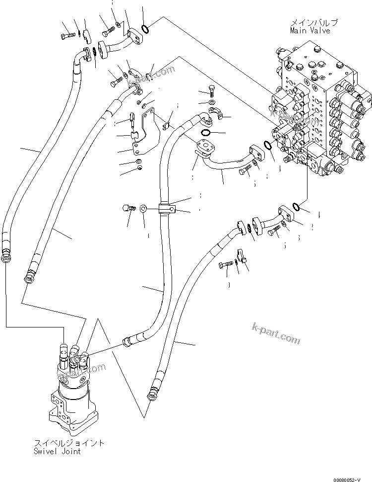 Komatsu parts book diagram for PC200LC-8E0 S/N 1001-UP: TRAVEL LINE