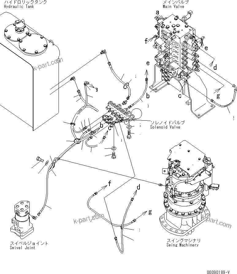 Komatsu parts book diagram for PC200LC-8E0 S/N 1001-UP: SOLENOID VALVE CIRCUIT (SOLENOID VALVE PIPING)(#1097-)