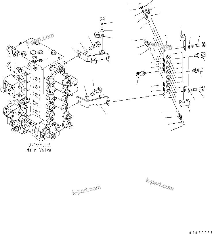 Komatsu parts book diagram for PC200LC-8E0 S/N 1001-UP: PRESSURE SWITCH BLOCK(#1001-1090)
