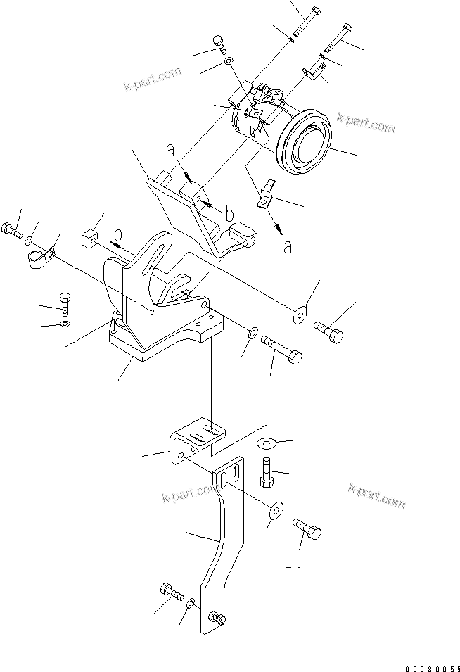 Komatsu parts book diagram for PC200LC-8E0 S/N 1001-UP: AIR CONDITIONER (COMPRESSOR)