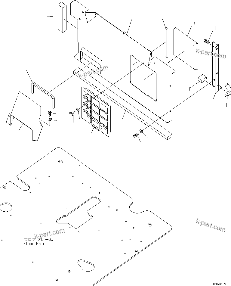 Komatsu parts book diagram for PC200LC-8E0 S/N 1001-UP: OPERATOR'S CAB (CAB IN PARTS) (PARTITION AND FILTER)