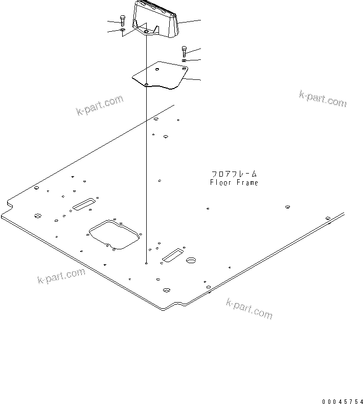 Komatsu parts book diagram for PC200LC-8E0 S/N 1001-UP: OPERATOR'S CAB (FLOOR) (FOOT REST¤ L.H.)