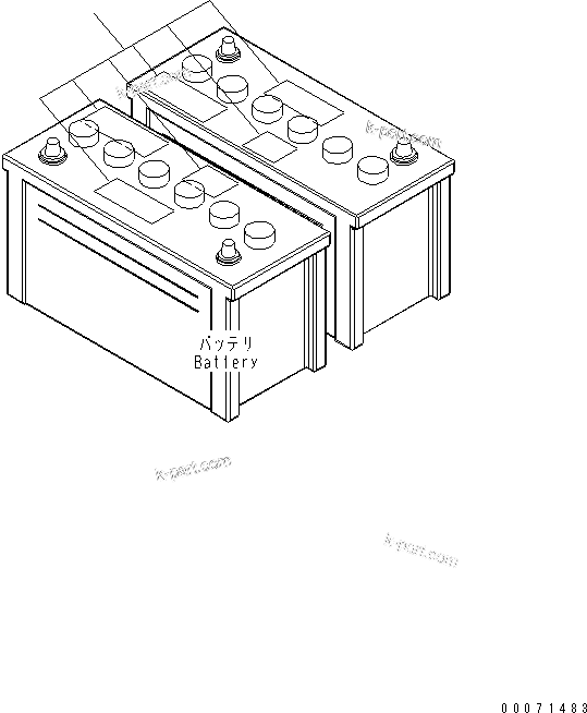Komatsu parts book diagram for PC200LC-8E0 S/N 1001-UP: CAUTION PLATE (BATTERY) (ENGLISH)
