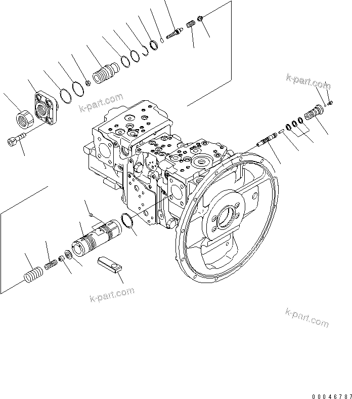Komatsu parts book diagram for PC200LC-8E0 S/N 1001-UP: MAIN PUMP (4/11)