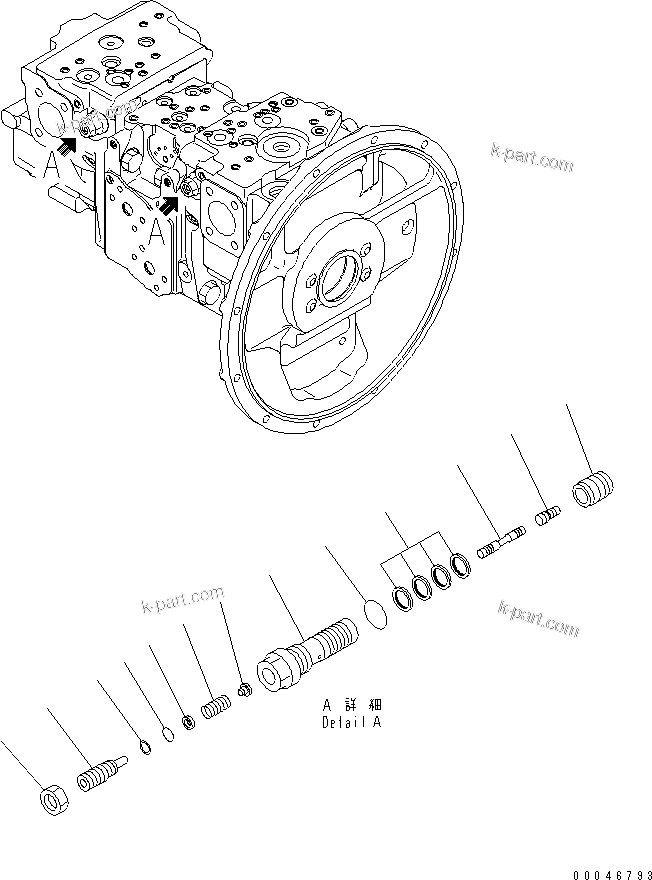 Komatsu parts book diagram for PC200LC-8E0 S/N 1001-UP: MAIN PUMP (10/11)
