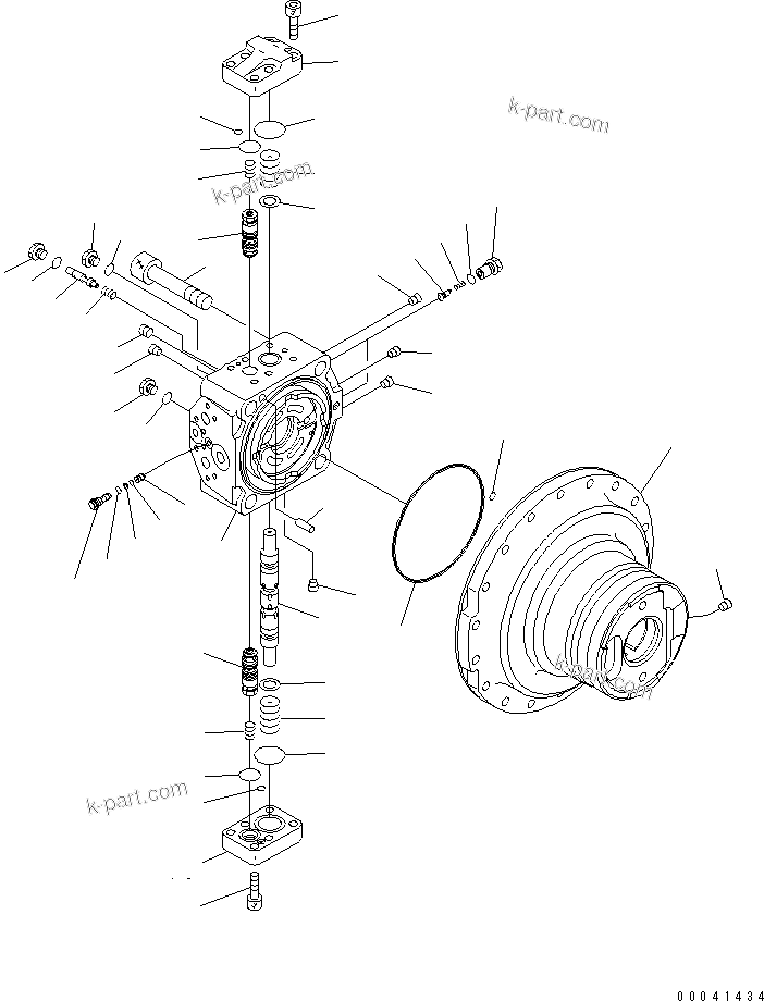 Komatsu parts book diagram for PC200LC-8E0 S/N 1001-UP: TRAVEL MOTOR (1/2)
