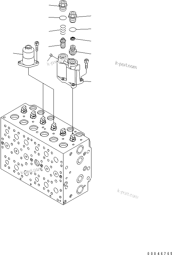 Komatsu parts book diagram for PC200LC-8E0 S/N 1001-UP: MAIN VALVE (3/17)