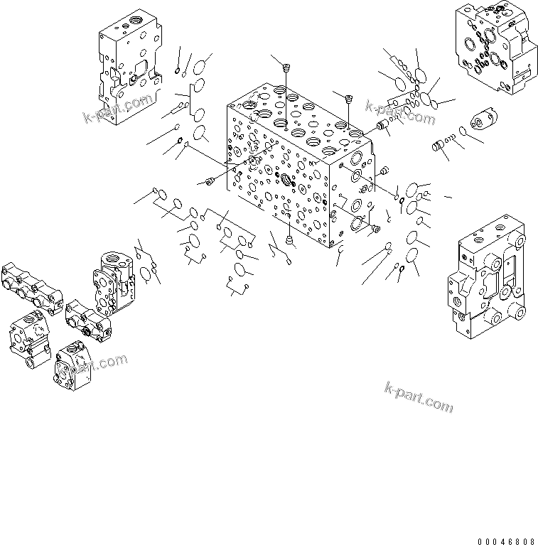 Komatsu parts book diagram for PC200LC-8E0 S/N 1001-UP: MAIN VALVE (5/17)