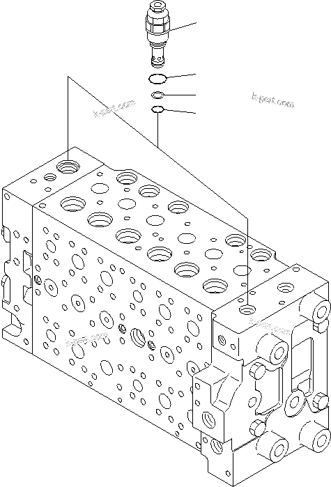 Komatsu parts book diagram for PC200LC-8E0 S/N 1001-UP: MAIN VALVE (9/17)