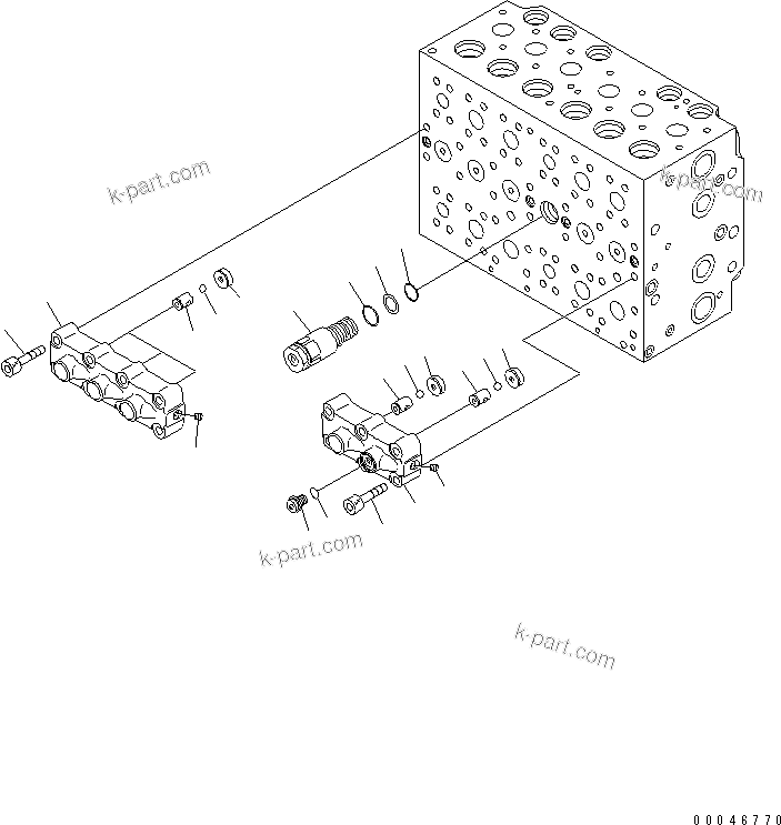 Komatsu parts book diagram for PC200LC-8E0 S/N 1001-UP: MAIN VALVE (10/17)