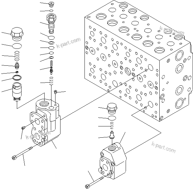 Komatsu parts book diagram for PC200LC-8E0 S/N 1001-UP: MAIN VALVE (17/17)
