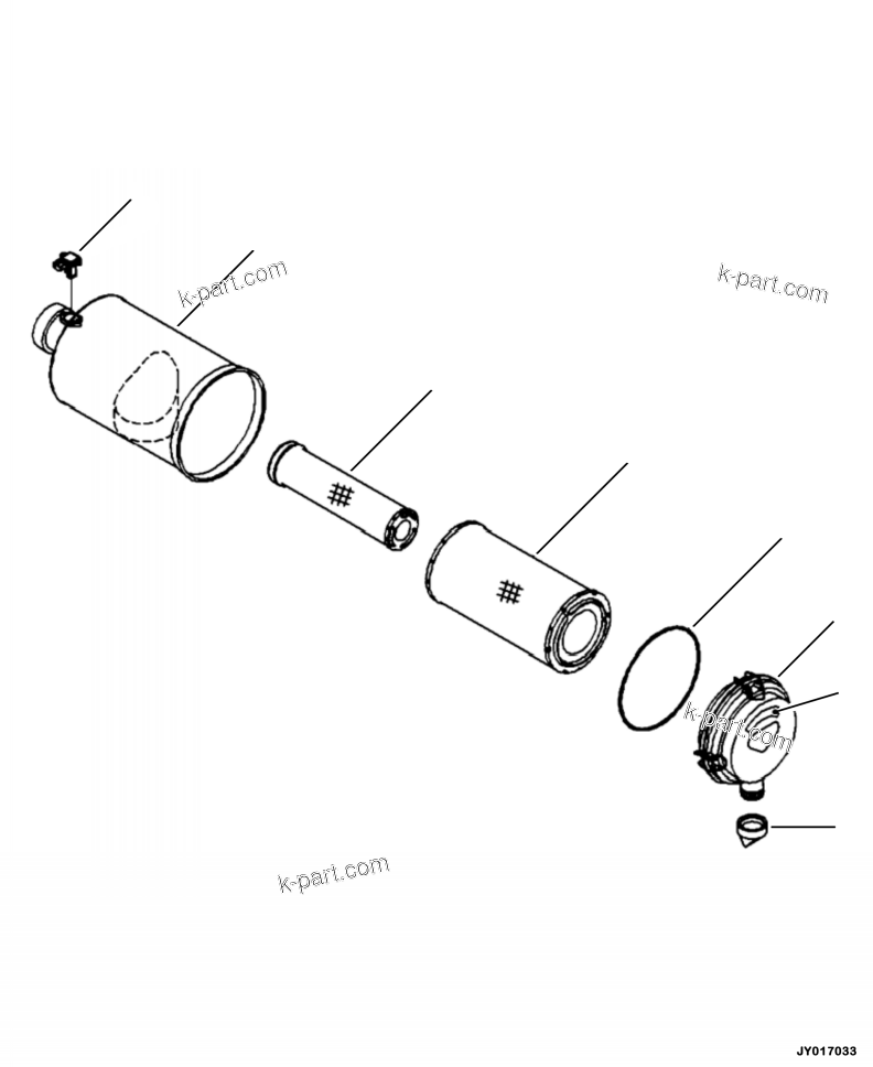 Komatsu parts book diagram for PC240LL-10 SN A20601-UP: B9999-506001 AIR CLEANER