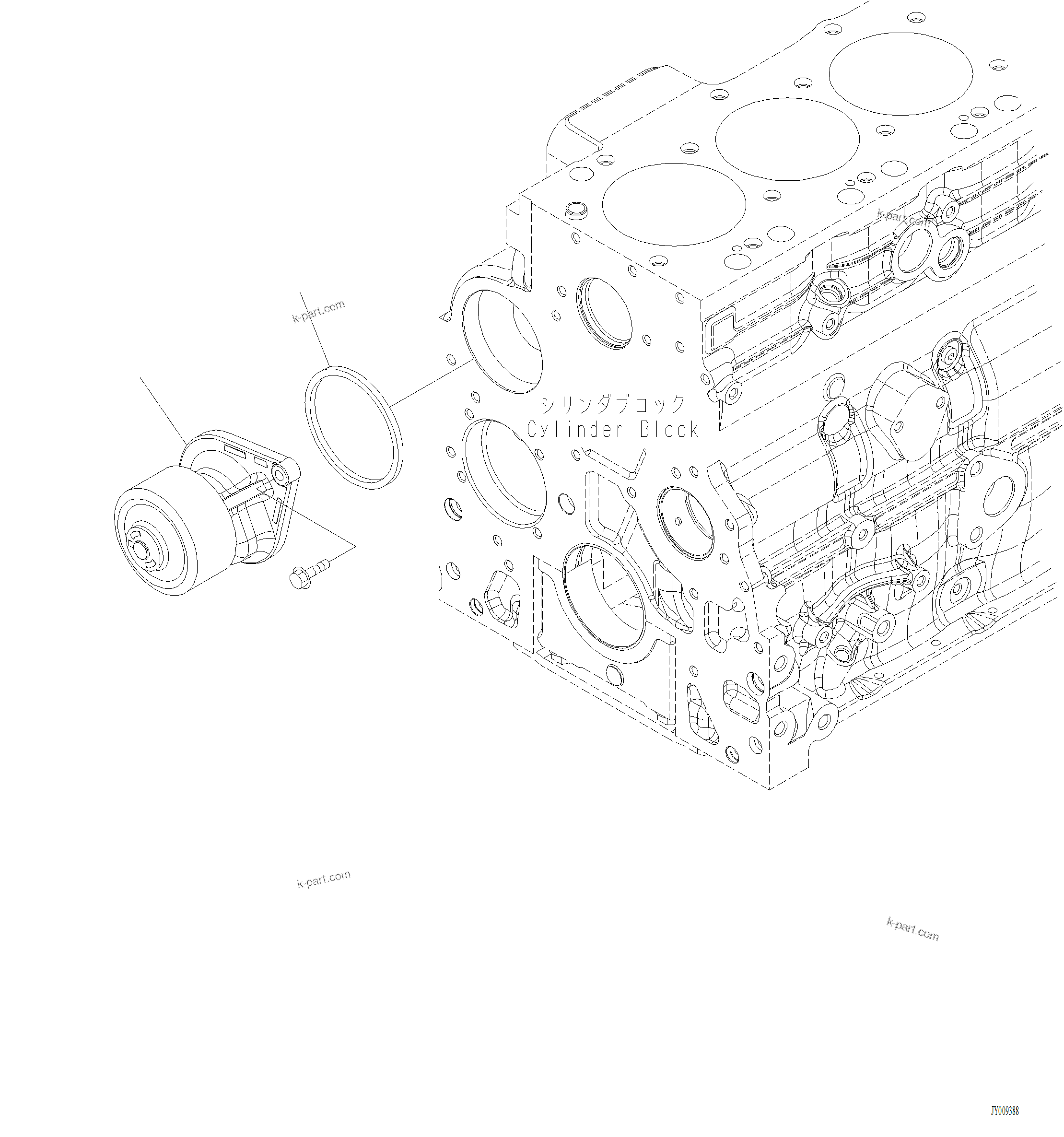 Komatsu parts book diagram for PC240LL-10 SN A20601-UP: A5019-002001 WATER PUMP