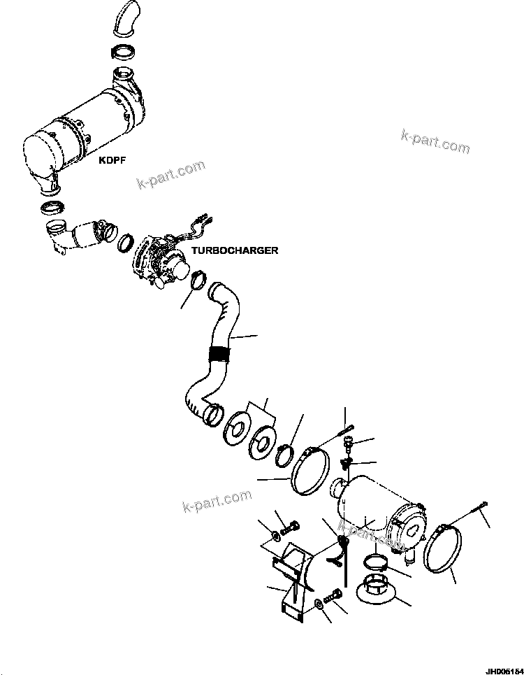 Komatsu parts book diagram for PC240LL-10 SN A20601-UP: B0200-001002 AIR INTAKE CONNECTOR MOUNT